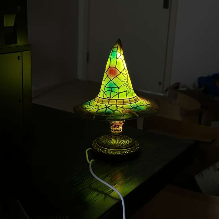 Halloween Decorations Color Witch Hat Lamp Purple Size Large 30Cm