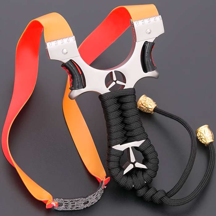 Slingshot Color Star Aluminum Alloy Slingshot  Add  2 Rubber Bands 100 Mud Balls