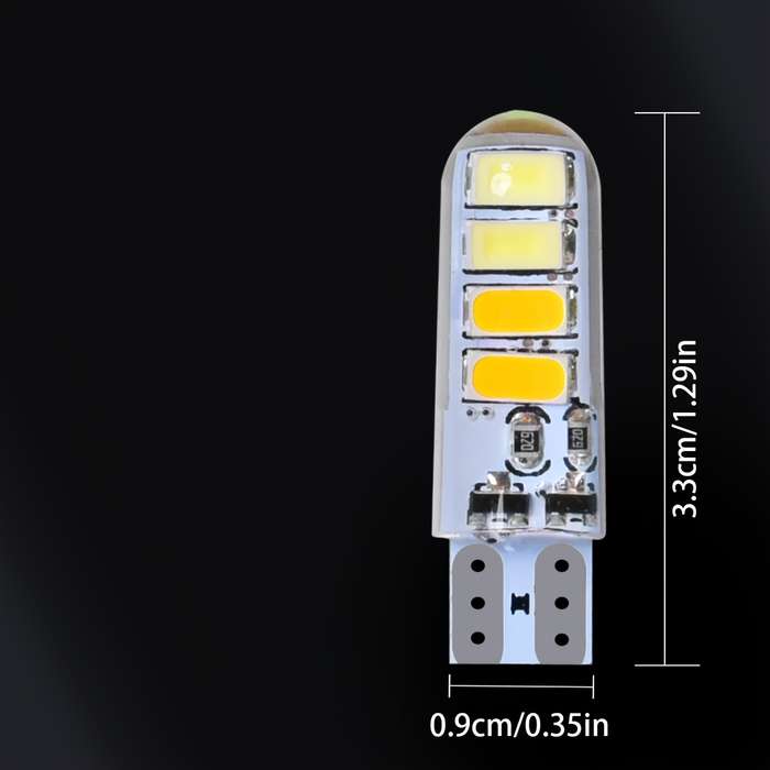 2pcs White Red LED Auto Turn Signal Bulb High Bright T10 W5W LED 12V Plug and Play fo