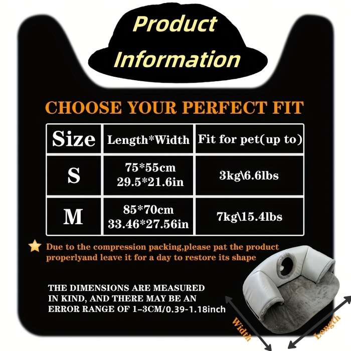 Pet supplies size S 74.93x 54.86cm