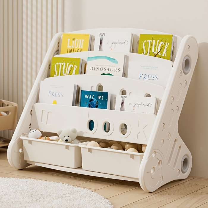 Storage And Organizationcolor Khaki Model 4 Tier Bookshelf