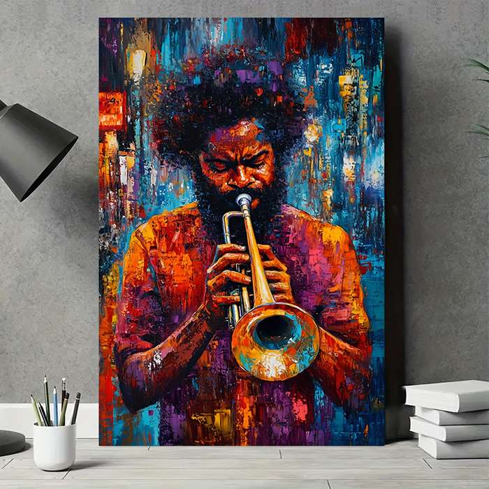 1pc  40x60cm Jazz Musician Canvas Art Print Classic Style Unframed Wall Decor for Living Room