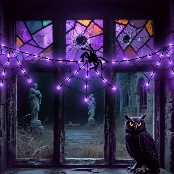 Halloween Decorations Color Orange Light  Add   Spider