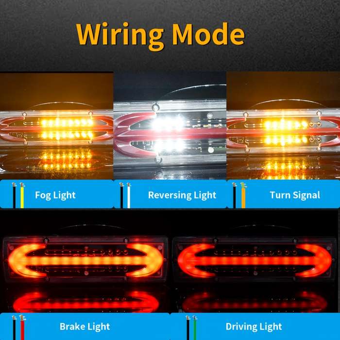 2pcs Multi-Purpose LED Car Tail Lights High Brightness Truck Tail Lights Trailer RV B