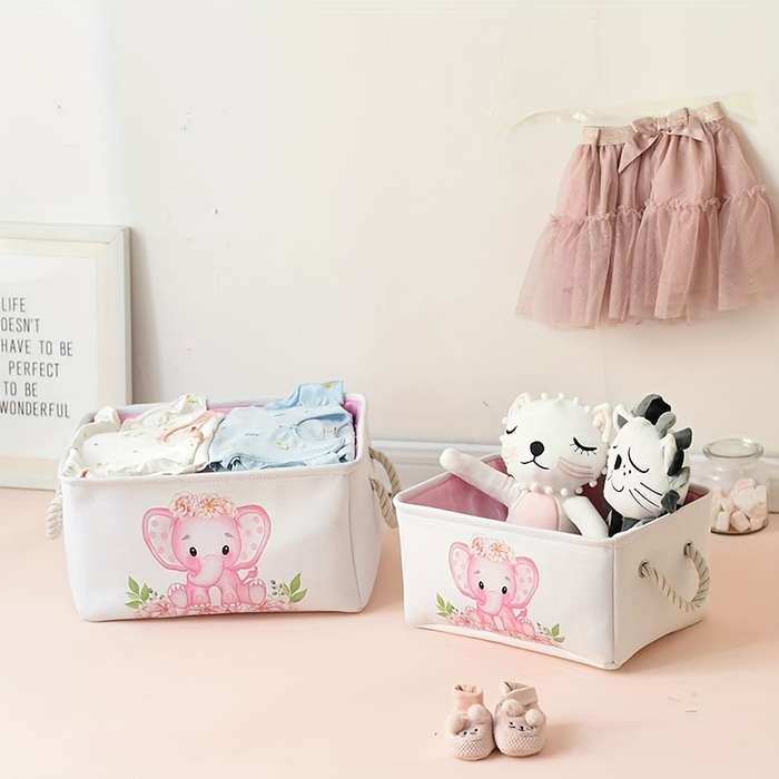 Storage And Organizationstyle Pink Baby Elephant  Large Size