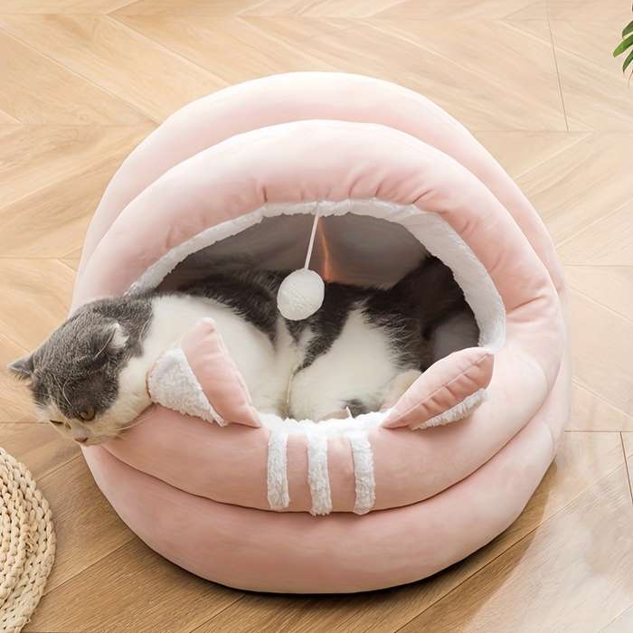 Pet Supplies Color Enclosed Cat Bed Pink Size 40 X 40Cm