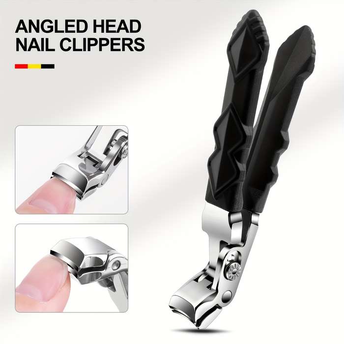 1pc Ergonomic Stainless Steel Nail Clippers Heavy-Duty Wide Jaw for Thick Toenails  Fingern
