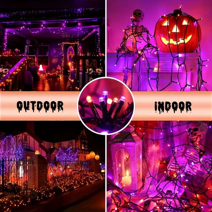Halloween Decorations Color Purple Orange Light Quantity 100Led 8 Modes