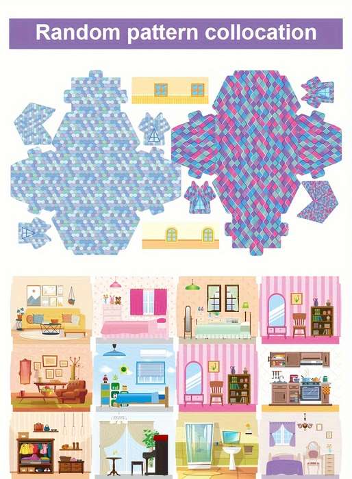 Building Toy Architectural Model Toy Set Items Luminous Diy Princess Villa Castle Purple 241 Pieces