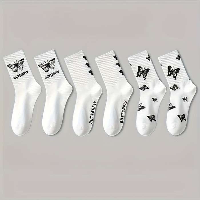 5 Pairs Mixed Color One Size High Elastic Socks
