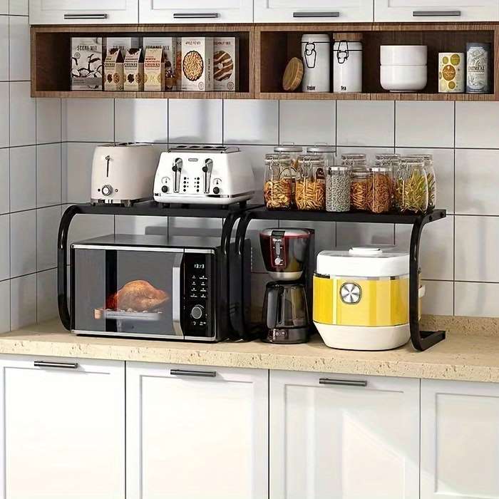 1pc Microwave oven storage rack kitchen multifunctional countertop oven rack household rice