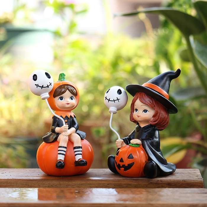 Halloween Decorations Color Skull Balloon Witch Set Of Two