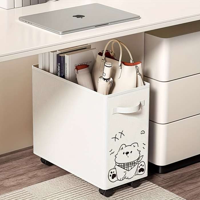 Storage And Organizationcolor Festive Pink Cat | Under Desk Movable Storage