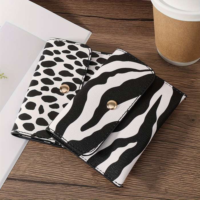 1pc Simple Stylish Animal Print Coin Wallet High-Quality Ultra-Thin Women's Magnetic Buckle Cred
