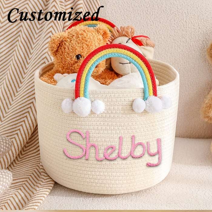 Storage And Organizationcolor White Basket Purple Rope