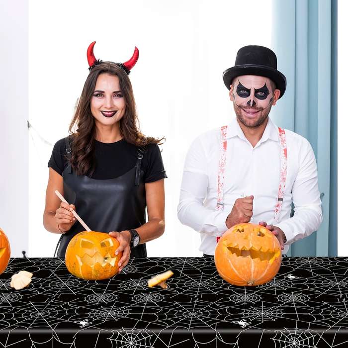 Halloween tablecloth decoration color Black Quantity 2pcs