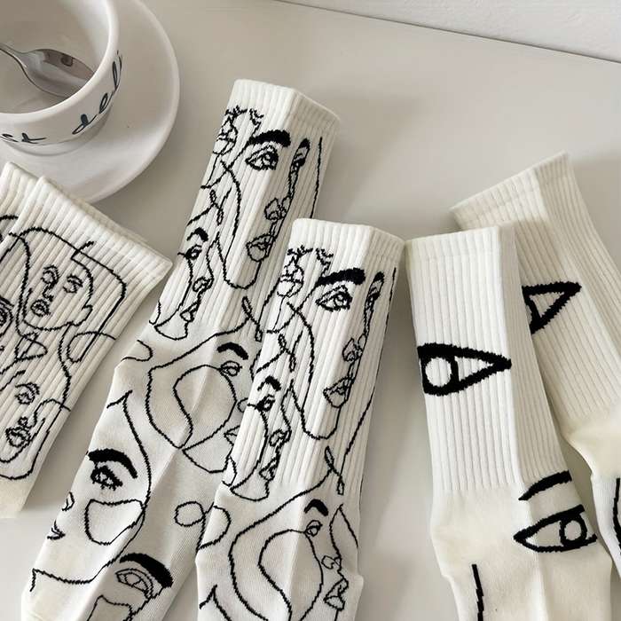 3 Pairs Black Mix One Size High Elastic Socks