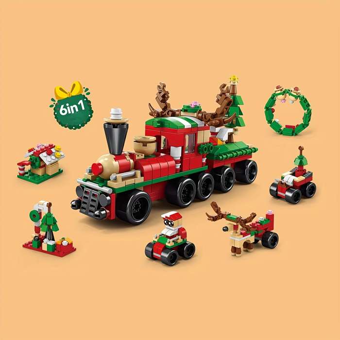 Building Toy Architectural Model Toy Set Style Christmas Train