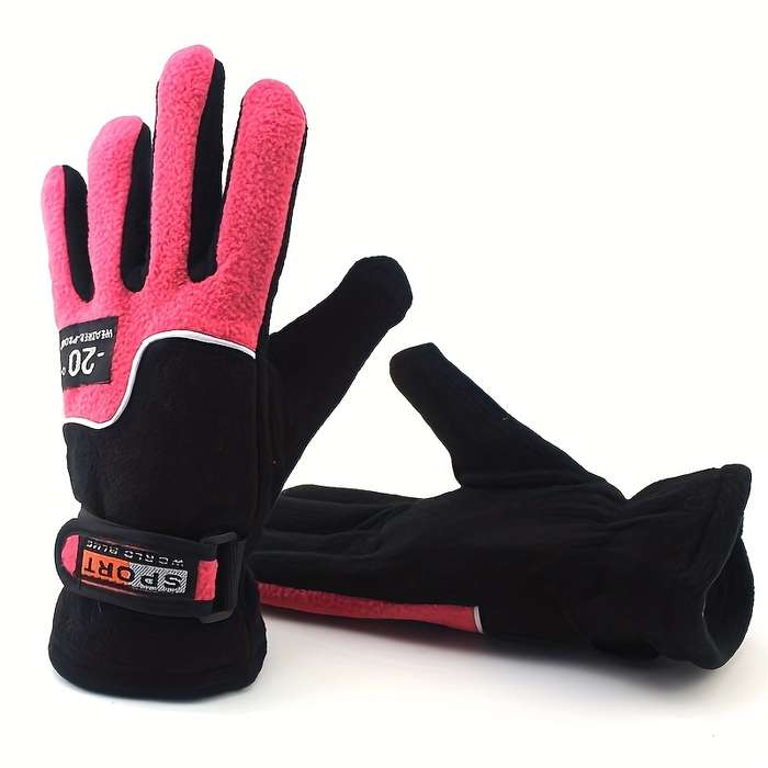 Winter Gloves Color Women To Rose Red