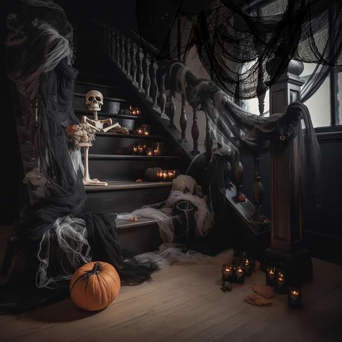 Halloween tablecloth decoration Items Horror Cloth 6 Piece Set