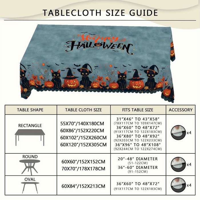Halloween tablecloth decoration size Round 152.4152.4cm