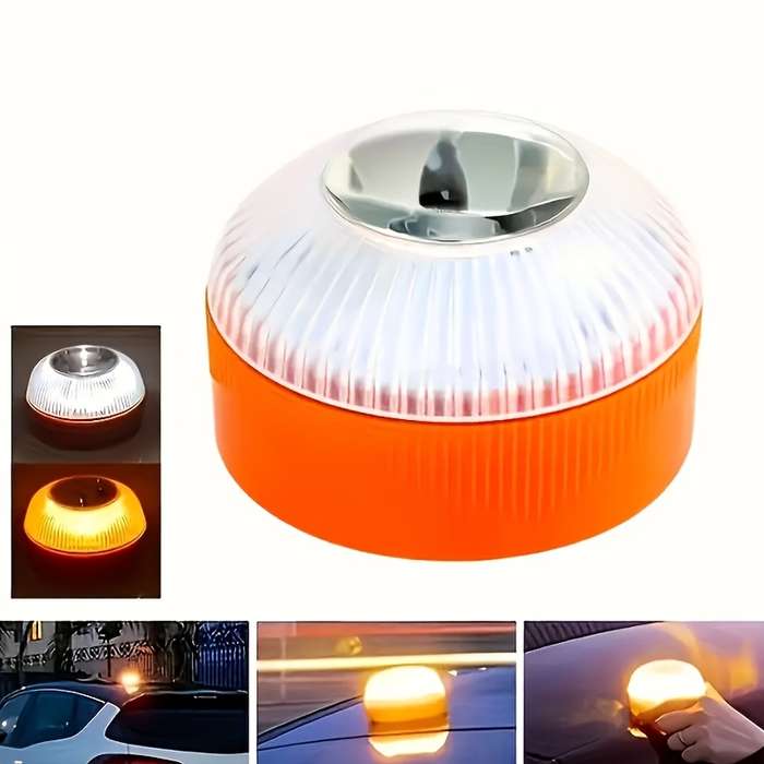 1pc Car Prompt Emergency Light LED Flashlight Magnetic Induction Alternating White An