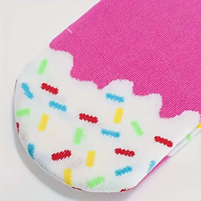 1 Pair Yellow Pineapple Ice Cream One Size Socks