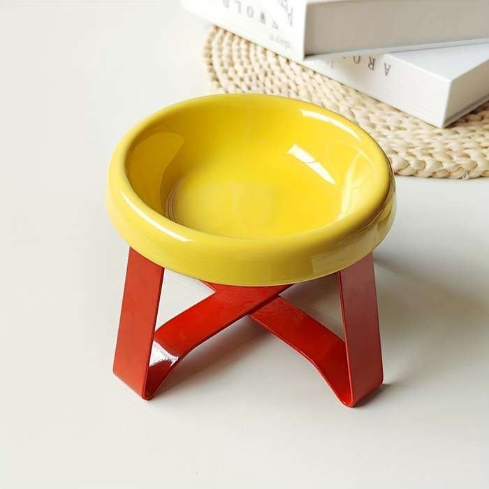 Pet supplies color Yellow Bowl  Add  Red Rack