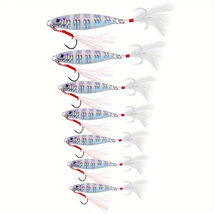 1pc Glow-in-the-Dark Lead Fishing Lure Hard Bait Metal Hook Feathered Hook 7.8cm-40.6g