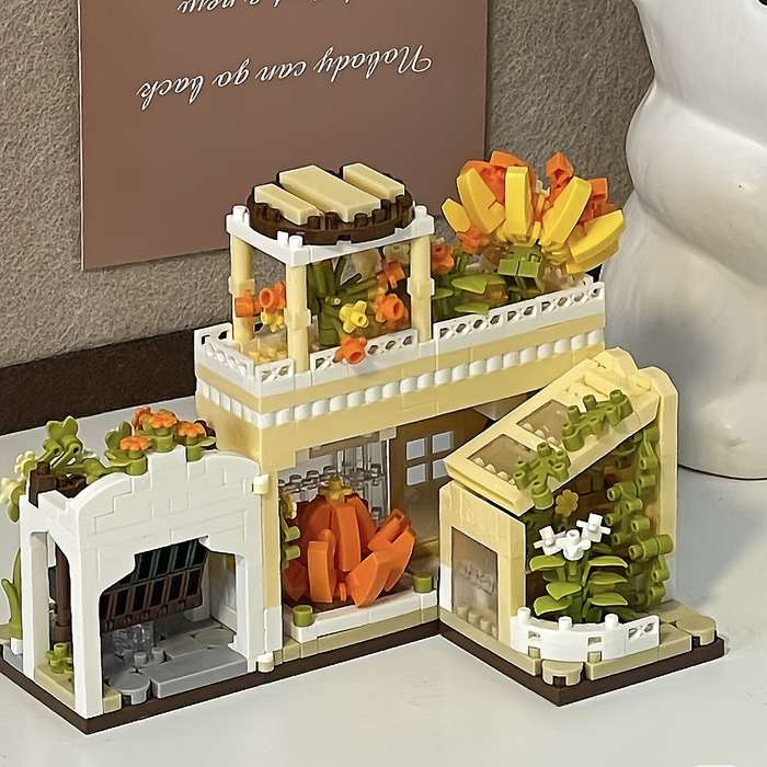 Building Toy Architectural Model Toy Set Model Three In One Flower House 1075 Pieces