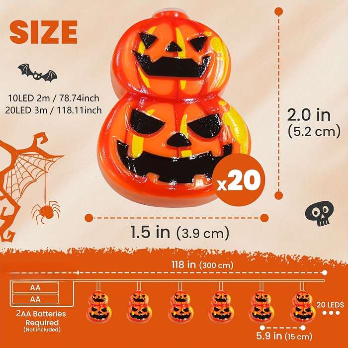 Halloween Decorations Color Warm White Light Quantity 10 Leds