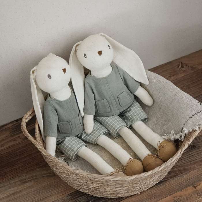 Toy Doll Style Blue Back Strap Rabbit