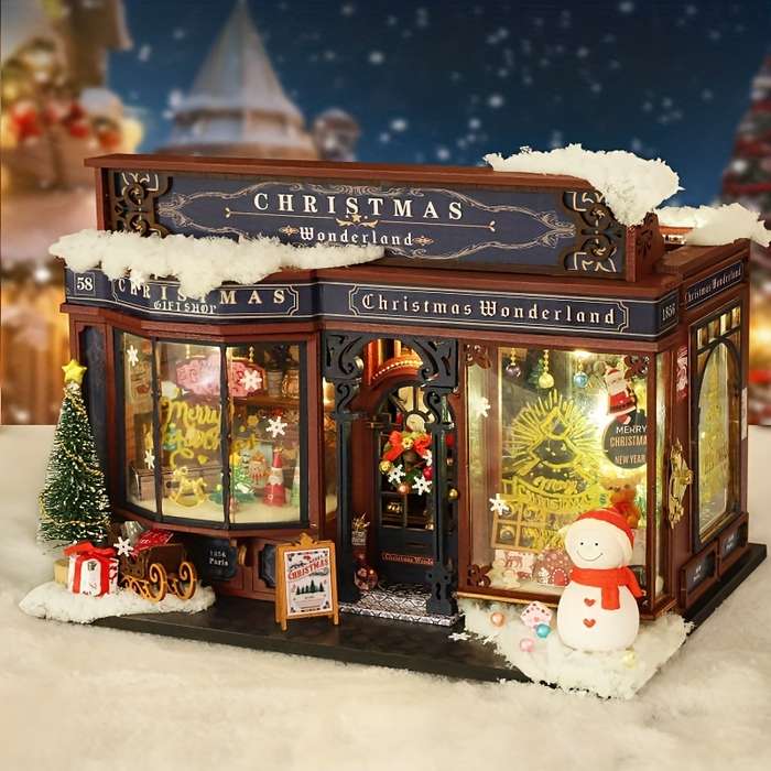 Building Toy Architectural Model Toy Set Style Christmas Wonderland