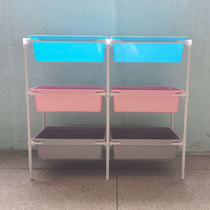 Storage And Organizationcolor Blue Size 2 Rows  3 Layers  6 Large Boxes