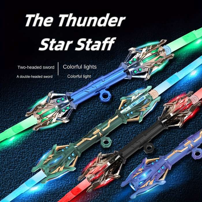 Toy Weapons Color Lightning Star Flash Sword  Aurora Green  [Six  Color Light Switching]