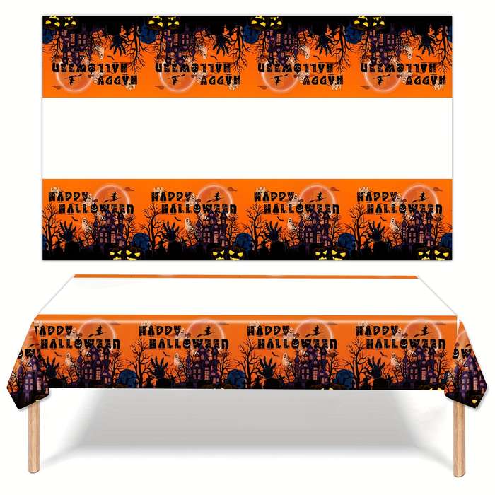 Halloween tablecloth decoration color Orange Halloween 1pcs