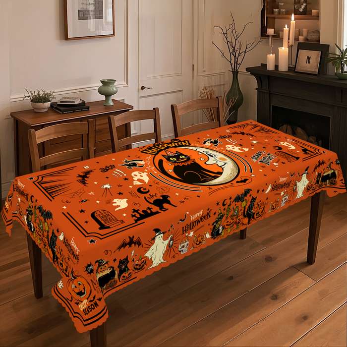 Halloween tablecloth decoration size Round 60in 152cm