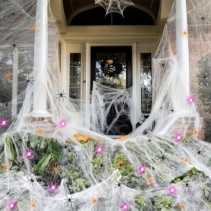 Halloween Decorations Color Purple Light Model 5M 50Led Add  20 Spiders