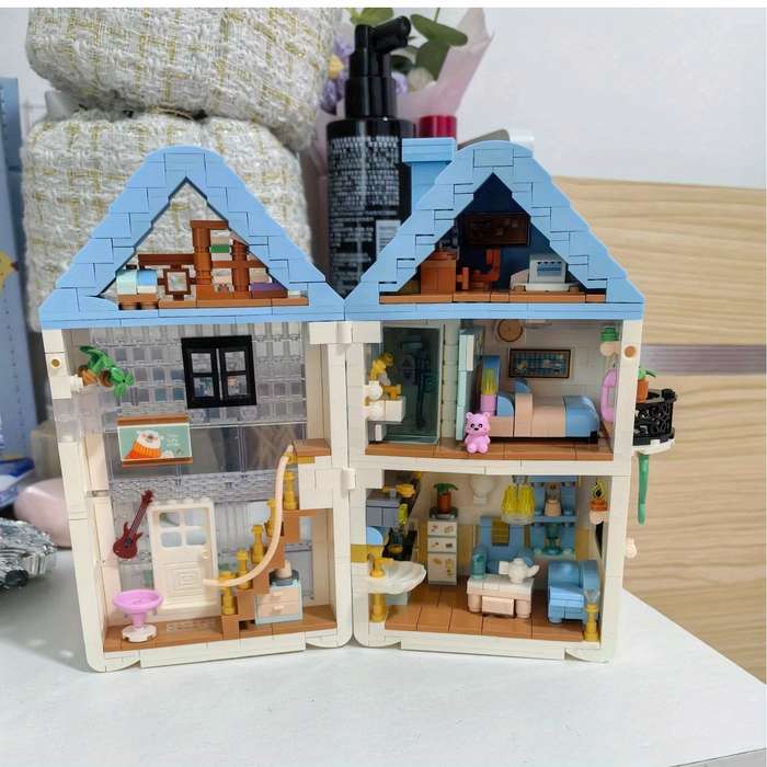 Building Toy Architectural Model Toy Set Model Blue Building Blocks