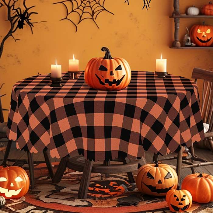 Halloween tablecloth decoration size Round 60Inch 152cm add 4pcs Self adhesive