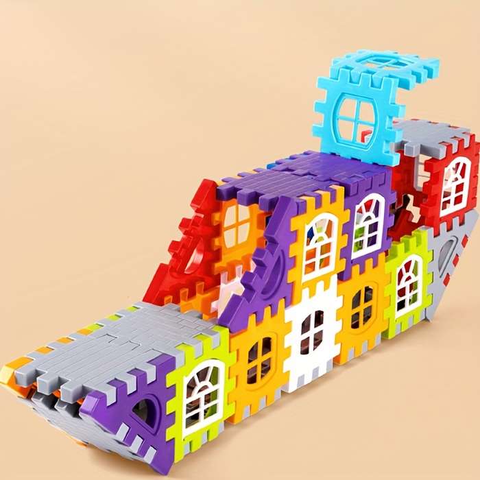 Building Toy Architectural Model Toy Set Quantity 50Pcs House Building Blocks