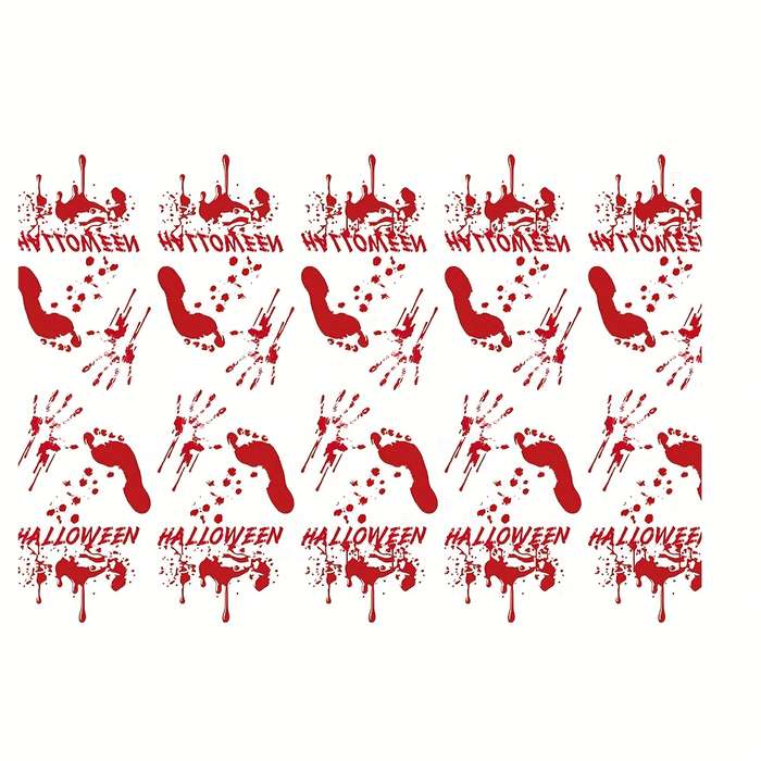 Halloween tablecloth decoration Style Bloodstained Handprint and Footprint Tablecloth