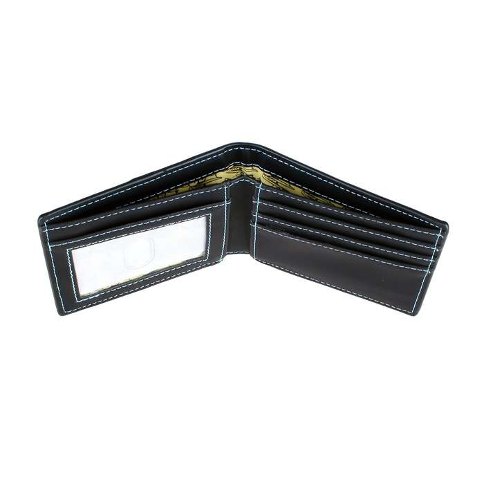 1pc INWEIAI High-Quality 3D Embossed Cartoon WalletStylish Black Faux Leather Card Holder with C