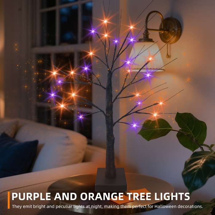 Halloween Decorations Color Purple Orange Size 1Pack 24Led 61Cm 23.9In