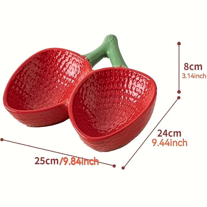 Pet Supplies Color Strawberry Double Bowl Gift Box Pink