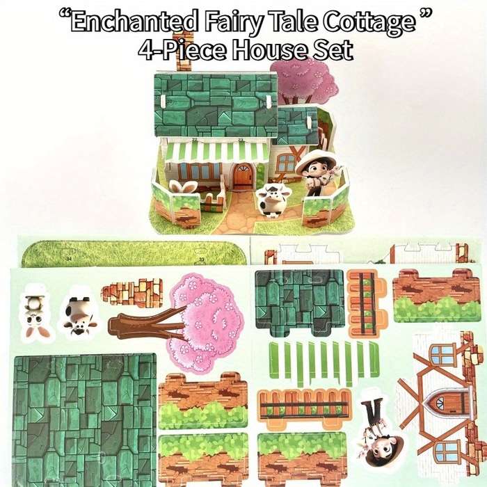 Building Toy Architectural Model Toy Set Model Random Quantity 4 Pcs