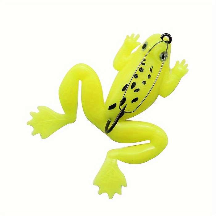 1pc Soft Frog Lure with Weedless Hook Realistic Rubber Swim Bait for Freshwater Saltwater F