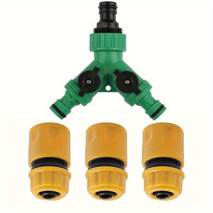 4Pcs Set Y Type Hose Splitter With Quick Connect