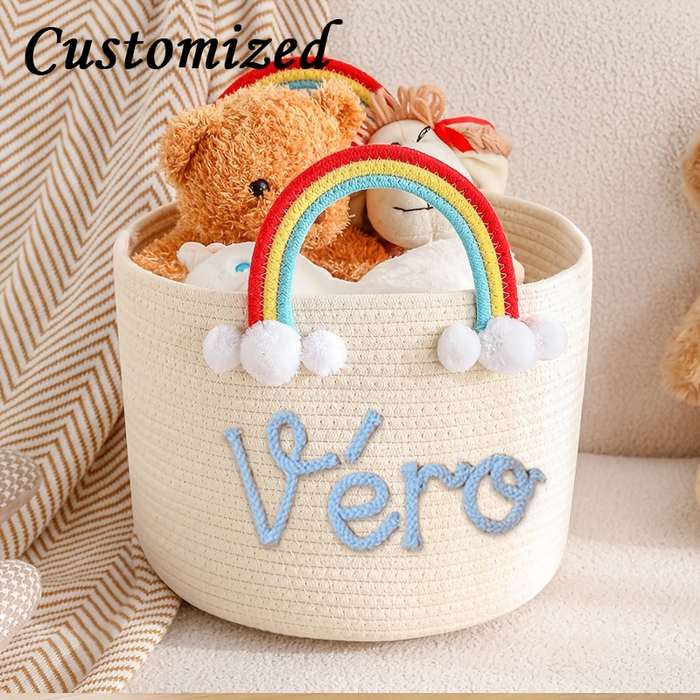Storage And Organizationcolor White Basket Purple Rope