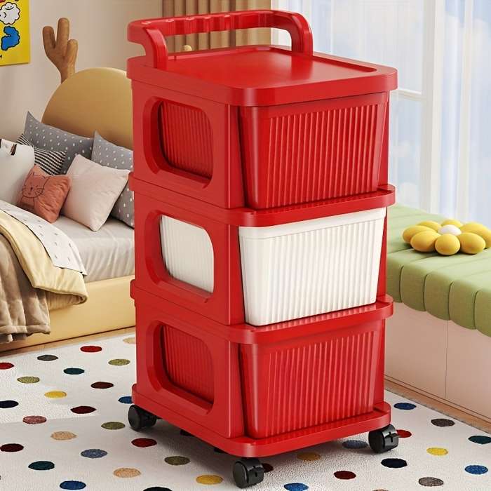 Storage And Organizationmodel 3 Layers   2 Red Drawers  Add  1 White Drawer